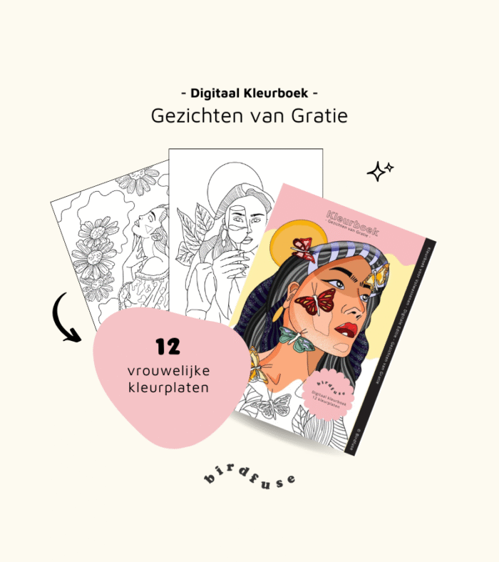 Digitale Editie – Kleurboek: Gezichten van Gratie - 12 kleurplaten - Afbeelding 9