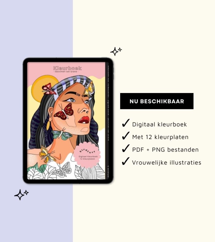 Digitale Editie – Kleurboek: Gezichten van Gratie - 12 kleurplaten - Afbeelding 4