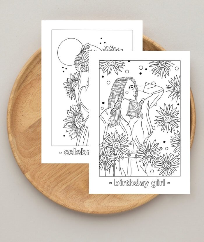 Kleurkaarten Set (6x) - A6 - Birthday - Afbeelding 4