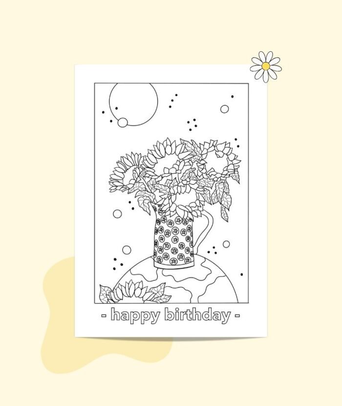 Kleurkaart - A6 - Happy Birthday - Afbeelding 2