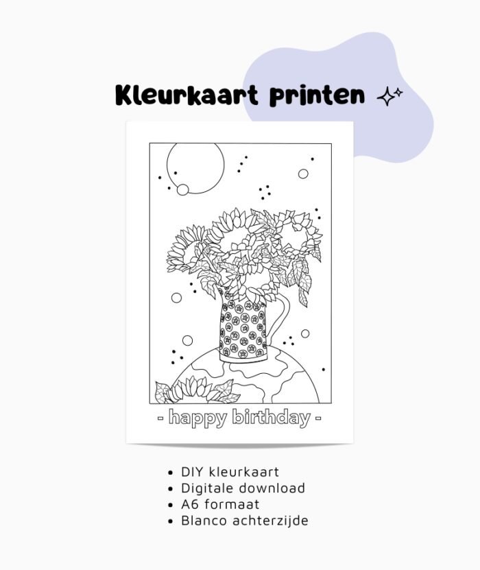 Kleurkaart - A6 - Happy Birthday - Afbeelding 4